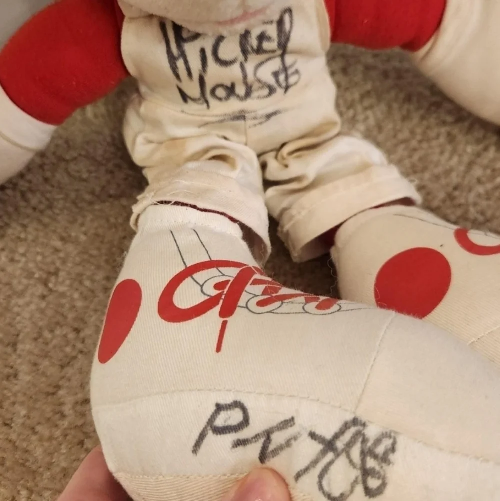 Vintage‎ Mickey Mouse Plush Signed By Characters #BB